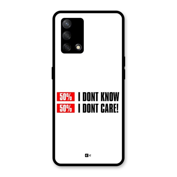 D Dont Know Glass Back Case for Oppo F19s