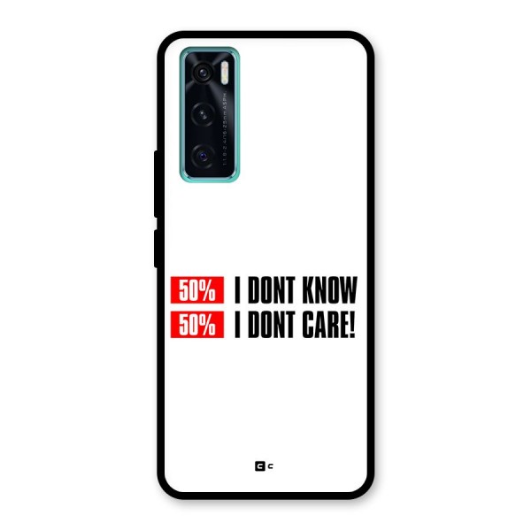 D Dont Know Glass Back Case for Vivo V20 SE