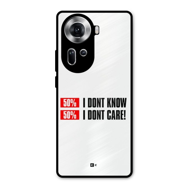 D Dont Know Metal Back Case for Oppo Reno11 5G