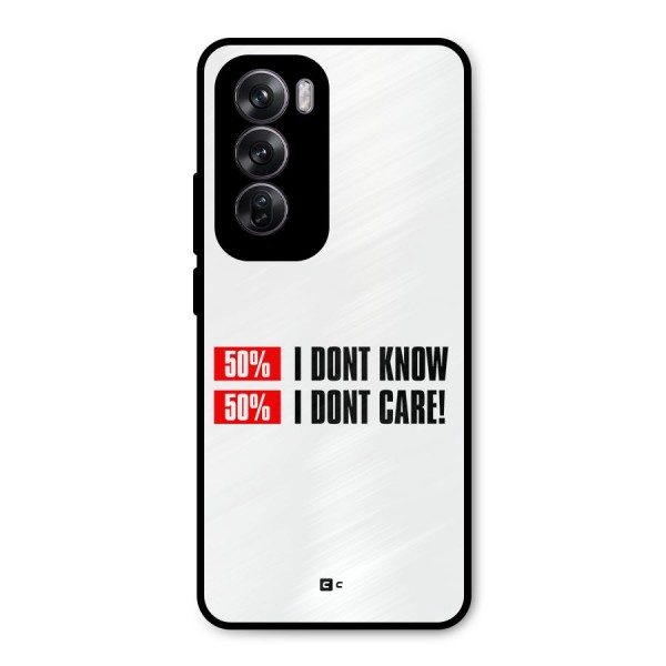 D Dont Know Metal Back Case for Oppo Reno12 Pro