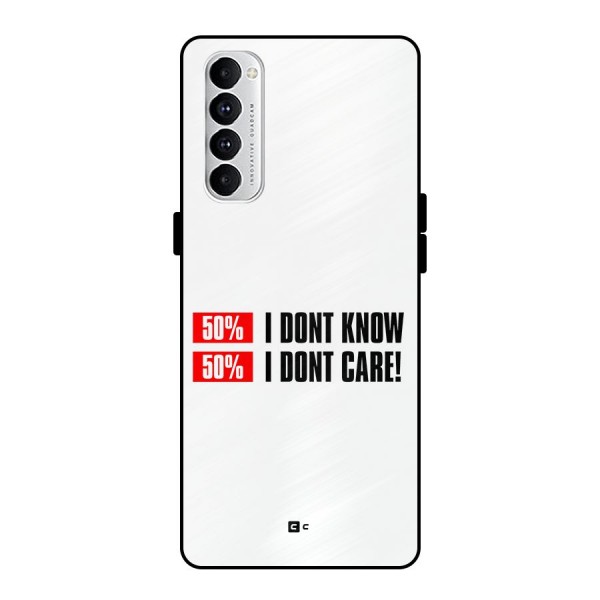 D Dont Know Metal Back Case for Oppo Reno4 Pro