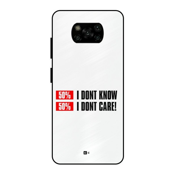 D Dont Know Metal Back Case for Poco X3