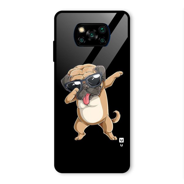 Dab Cool Dog Glass Back Case for Poco X3 Pro