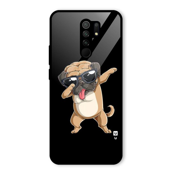 Dab Cool Dog Glass Back Case for Redmi 9 Prime