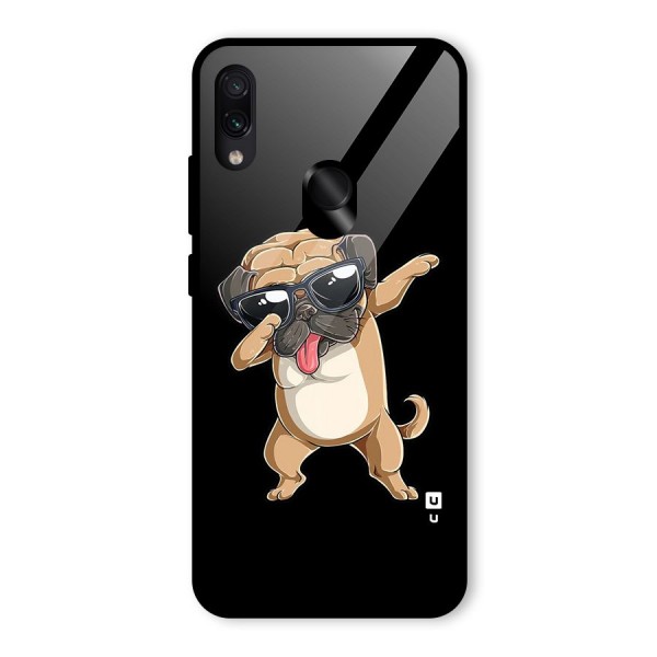 Dab Cool Dog Glass Back Case for Redmi Note 7