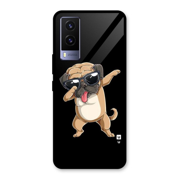 Dab Cool Dog Glass Back Case for Vivo V21e 5G