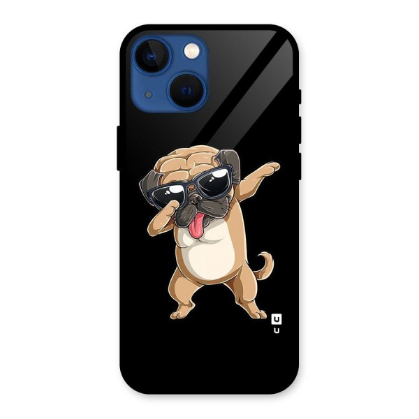 Dab Cool Dog Glass Back Case for iPhone 13 Mini