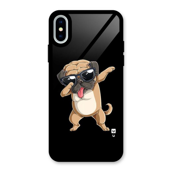 Dab Cool Dog Glass Back Case for iPhone XS