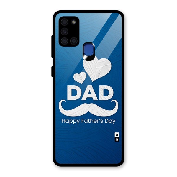 Dad Happy Fathers Day Glass Back Case for Galaxy A21s