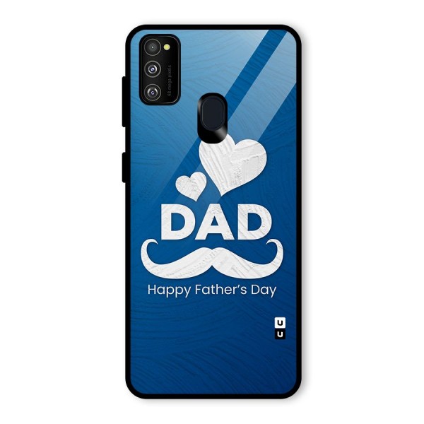 Dad Happy Fathers Day Glass Back Case for Galaxy M21