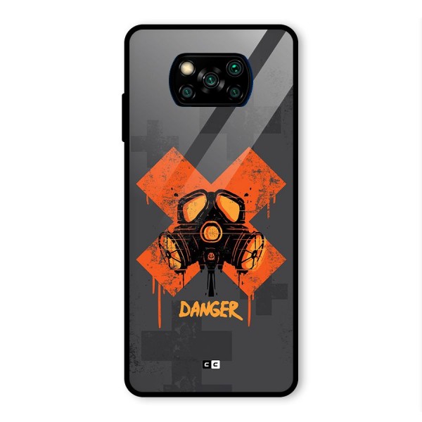 Danger Mask Glass Back Case for Poco X3 Pro