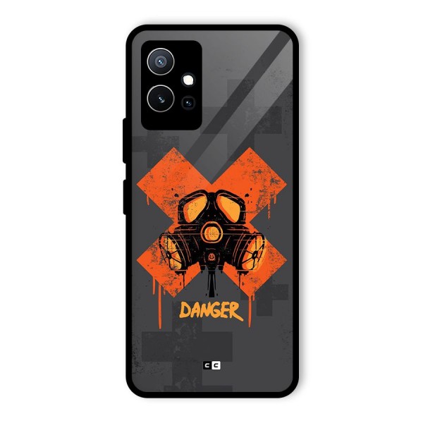 Danger Mask Glass Back Case for Vivo T1 5G