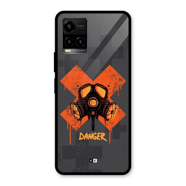 Danger Mask Glass Back Case for Vivo Y21A