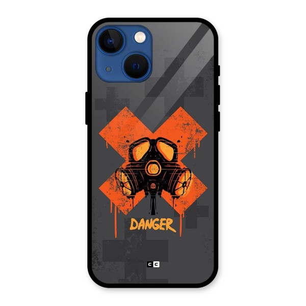 Danger Mask Glass Back Case for iPhone 13 Mini