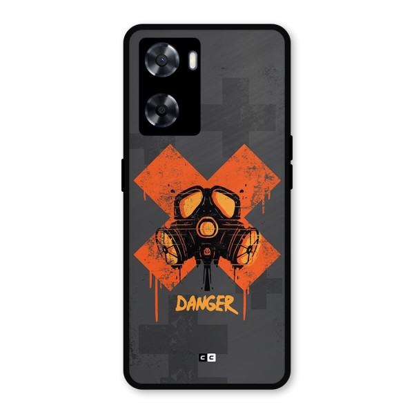 Danger Mask Metal Back Case for Oppo A57 2022