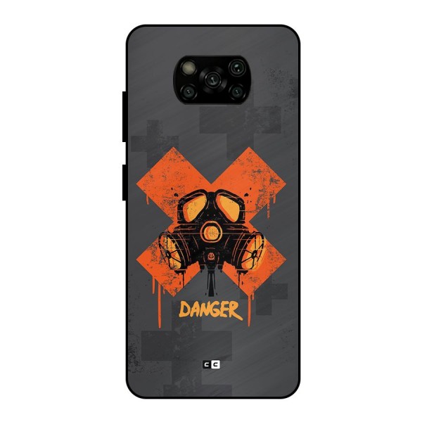 Danger Mask Metal Back Case for Poco X3