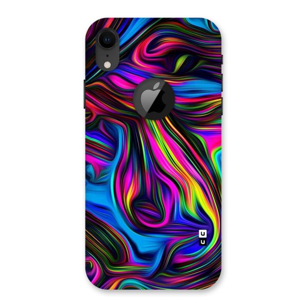 Dark Colorful Oil Abstract Back Case for iPhone XR Logo Cut