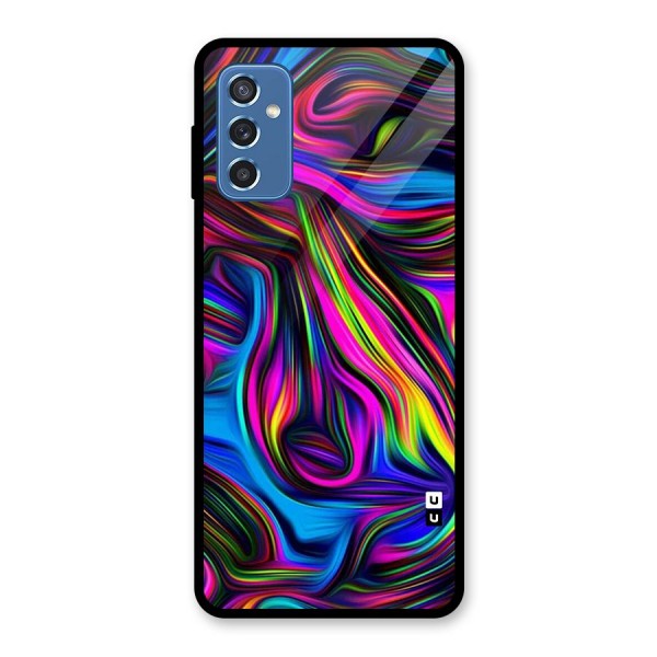 Dark Colorful Oil Abstract Glass Back Case for Galaxy M52 5G