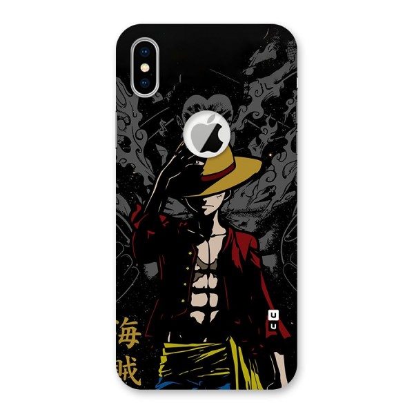 Dark Luffy Art Back Case for iPhone XS Logo Cut