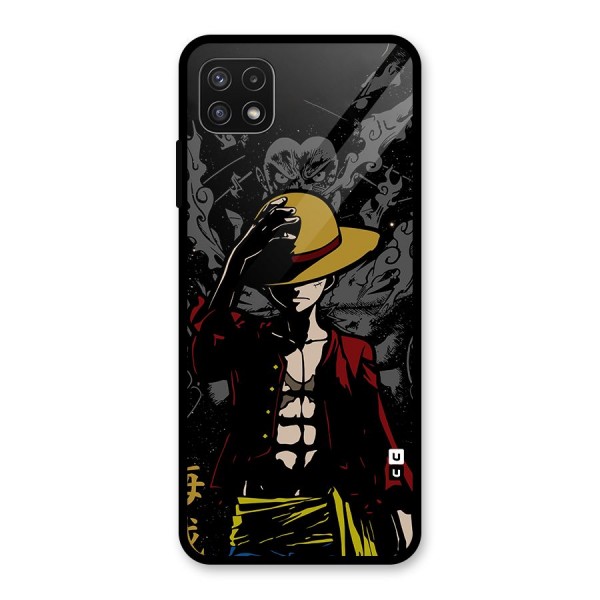 Dark Luffy Art Glass Back Case for Galaxy A22 5G