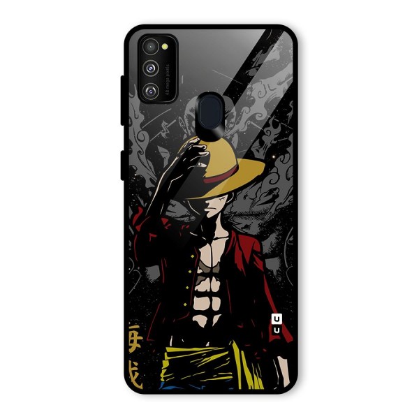 Dark Luffy Art Glass Back Case for Galaxy M21