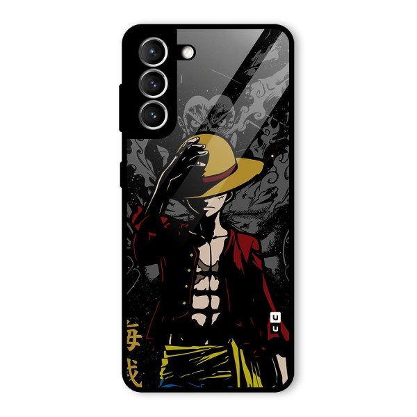 Dark Luffy Art Glass Back Case for Galaxy S21 5G