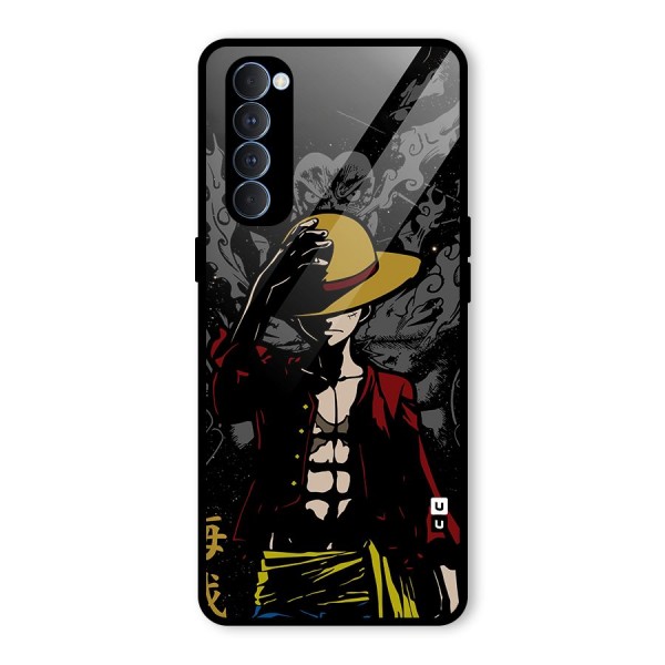 Dark Luffy Art Glass Back Case for Oppo Reno4 Pro