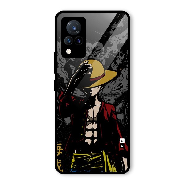 Dark Luffy Art Glass Back Case for Vivo V21 5G