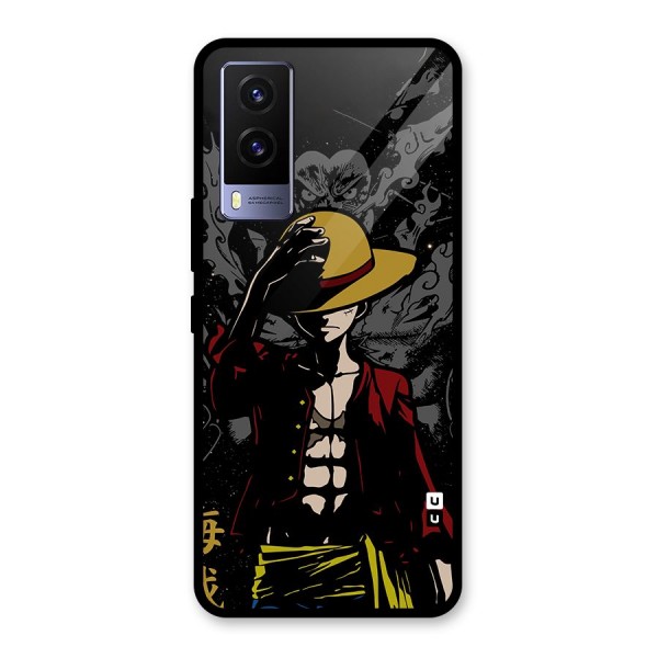 Dark Luffy Art Glass Back Case for Vivo V21e 5G