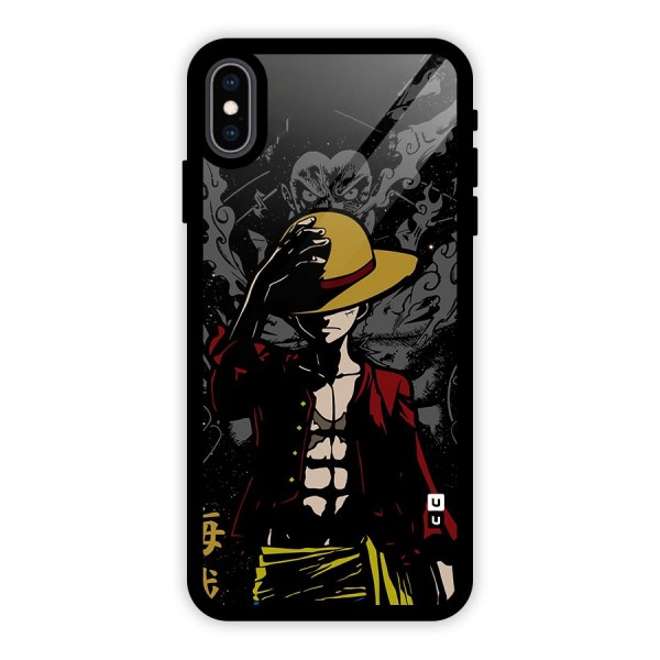 Dark Luffy Art Glass Back Case for iPhone XS Max