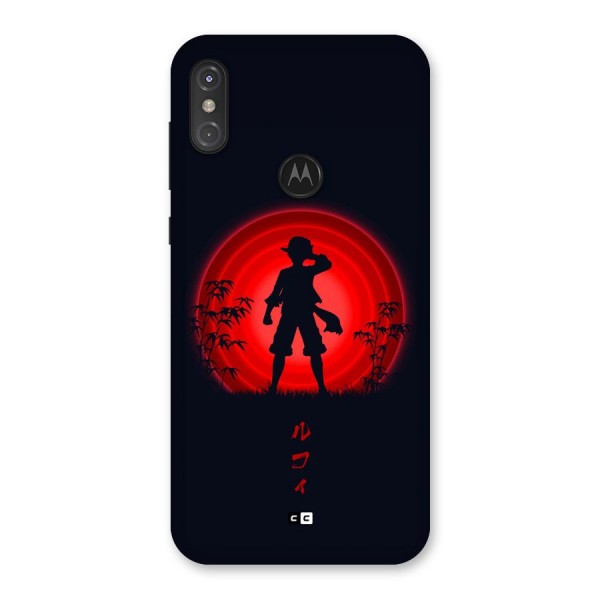 Dark Red Luffy Back Case for Motorola One Power