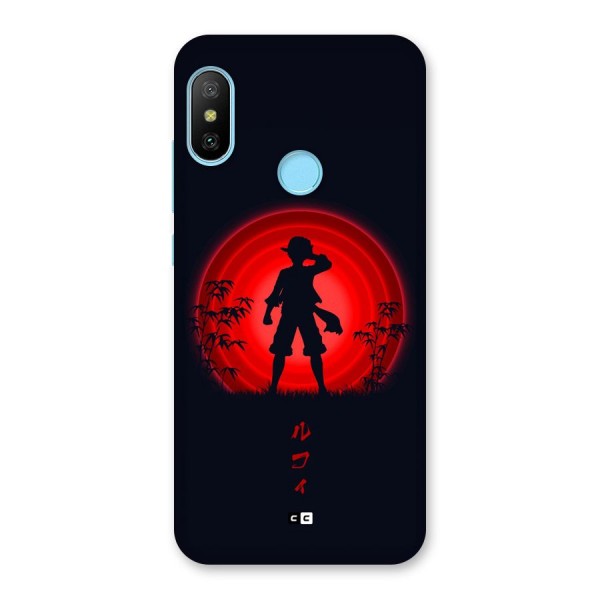 Dark Red Luffy Back Case for Redmi 6 Pro