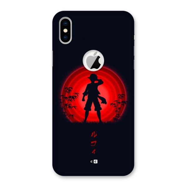 Dark Red Luffy Back Case for iPhone XS Logo Cut