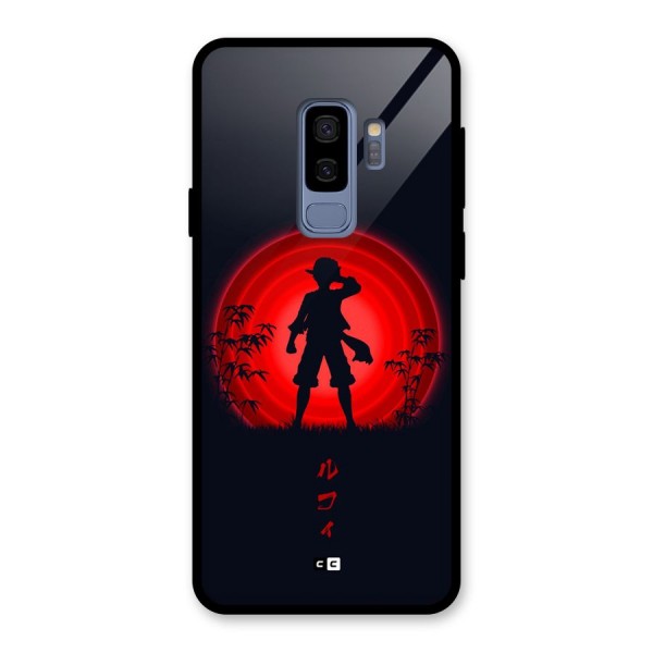 Dark Red Luffy Glass Back Case for Galaxy S9 Plus