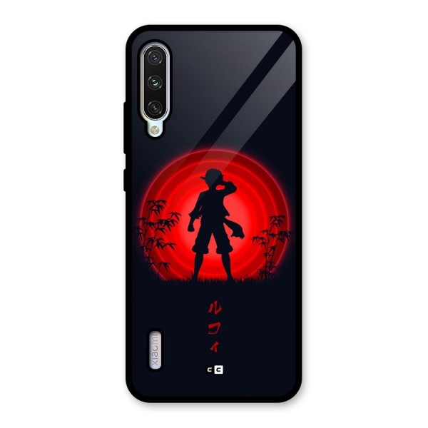 Dark Red Luffy Glass Back Case for Mi A3