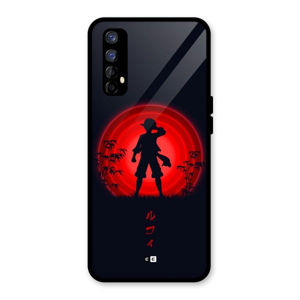 Dark Red Luffy Glass Back Case for Realme 7