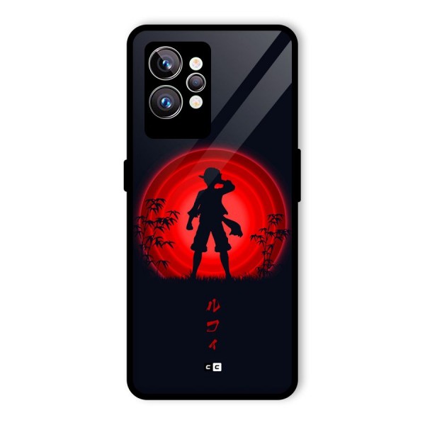 Dark Red Luffy Glass Back Case for Realme GT2 Pro