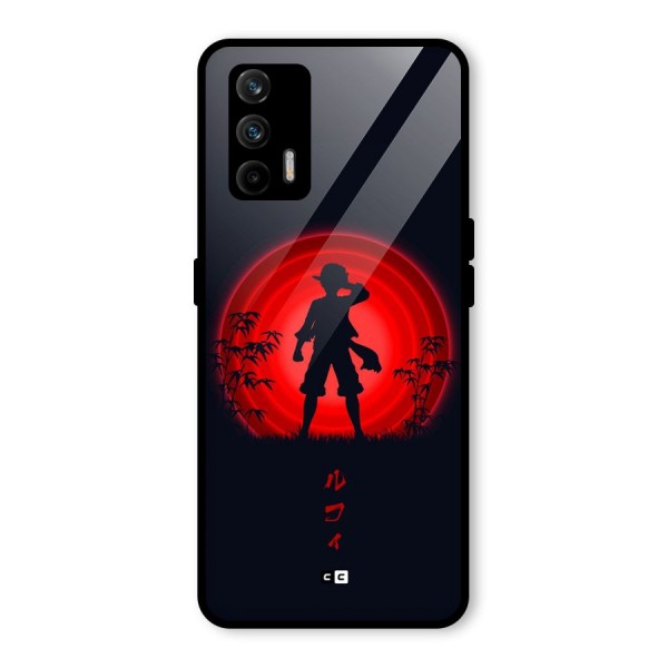 Dark Red Luffy Glass Back Case for Realme GT 5G