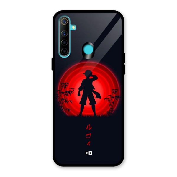 Dark Red Luffy Glass Back Case for Realme Narzo 10