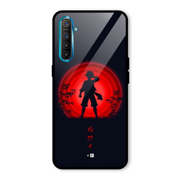 Dark Red Luffy Glass Back Case for Realme XT