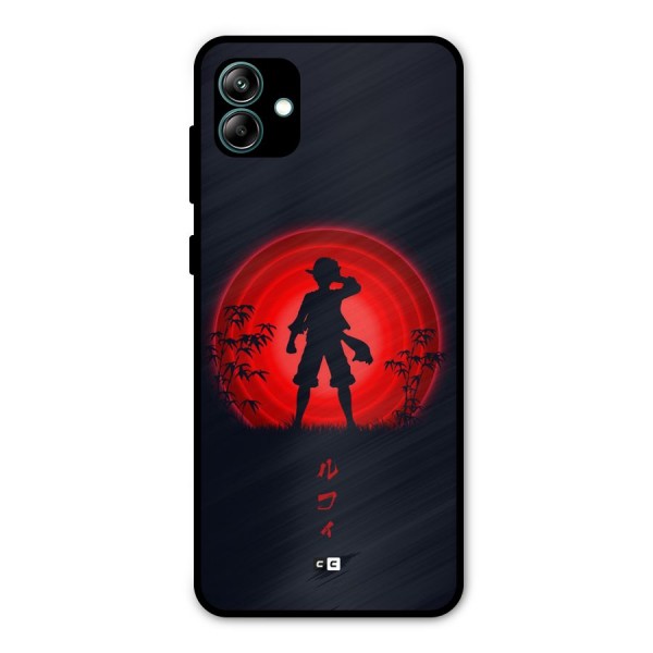 Dark Red Luffy Metal Back Case for Galaxy A04