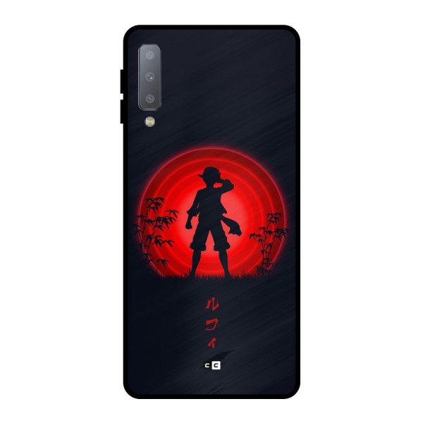 Dark Red Luffy Metal Back Case for Galaxy A7 (2018)