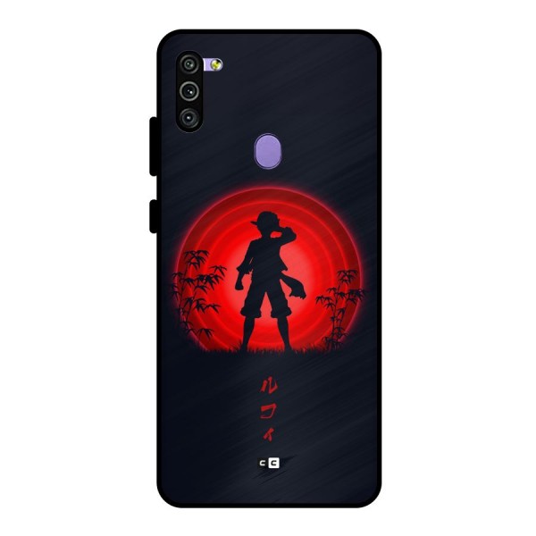 Dark Red Luffy Metal Back Case for Galaxy M11