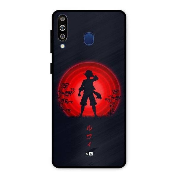 Dark Red Luffy Metal Back Case for Galaxy M30