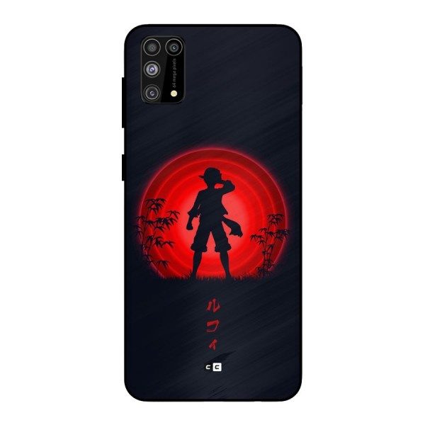 Dark Red Luffy Metal Back Case for Galaxy M31