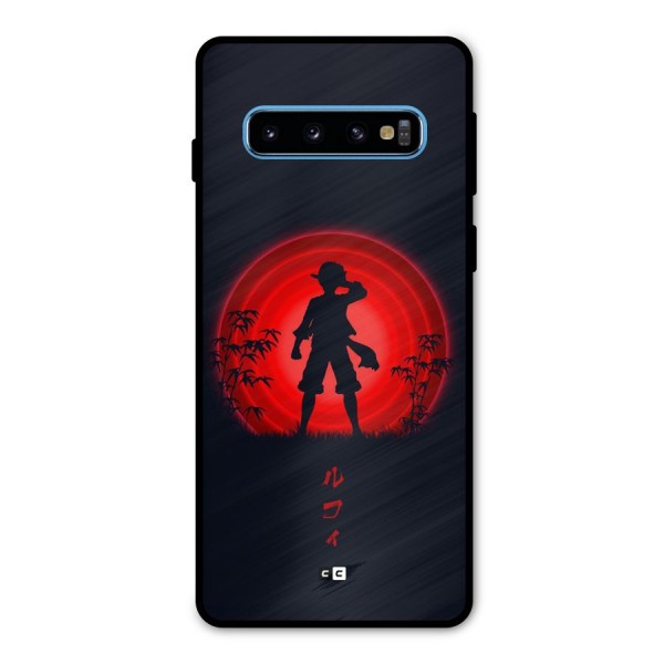 Dark Red Luffy Metal Back Case for Galaxy S10