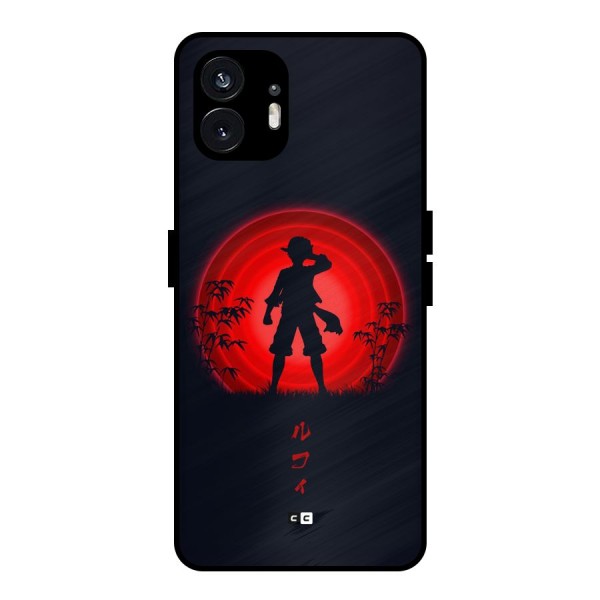 Dark Red Luffy Metal Back Case for Nothing Phone 2