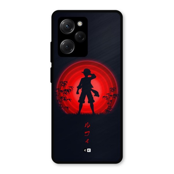 Dark Red Luffy Metal Back Case for Poco X5 Pro