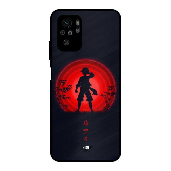 Dark Red Luffy Metal Back Case for Redmi Note 10S