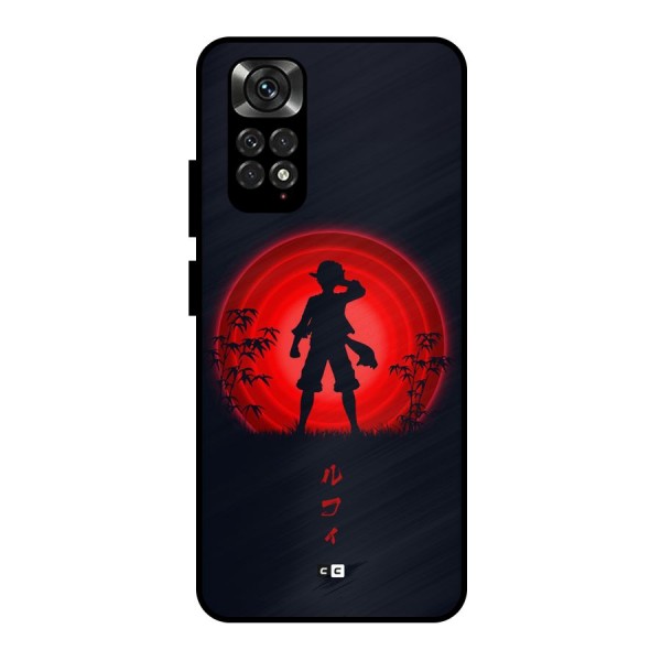 Dark Red Luffy Metal Back Case for Redmi Note 11 Pro